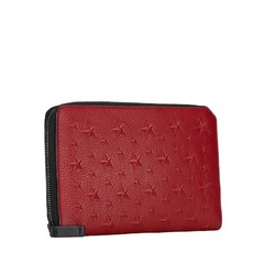 Jimmy Choo Star Bi-fold Wallet Red Leather Women's JIMMY CHOO