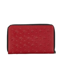 Jimmy Choo Star Bi-fold Wallet Red Leather Women's JIMMY CHOO