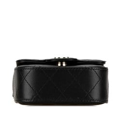 Chanel Matelasse Chain Wallet Shoulder Bag Black Lambskin Women's CHANEL