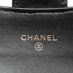 Chanel Matelasse Chain Wallet Shoulder Bag Black Lambskin Women's CHANEL