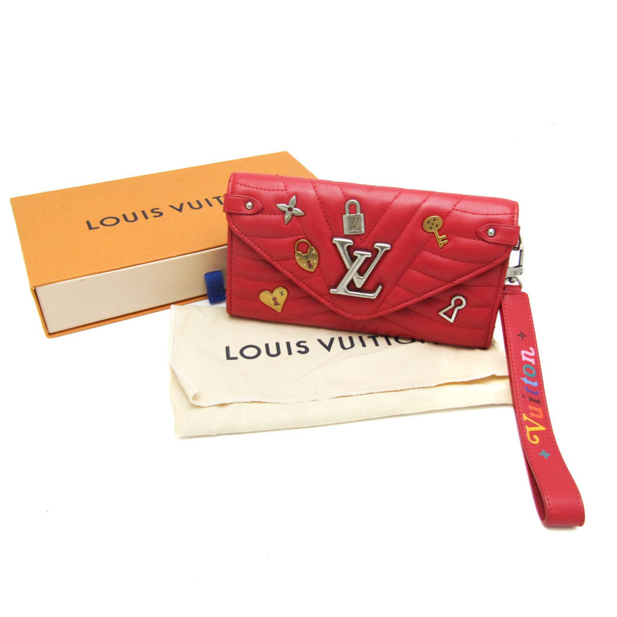 Louis Vuitton Long Wallet M63964 Women's Leather Long Wallet (bi-fold) Red Color