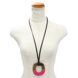 Hermes Isumu Buffalo Horn Men,Women Pendant Necklace (Beige,Pink)