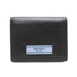 Prada ETIQUETTE 1MV204 Women's Leather Wallet (bi-fold) Black,Light Blue