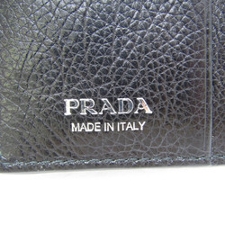 Prada ETIQUETTE 1MV204 Women's Leather Wallet (bi-fold) Black,Light Blue