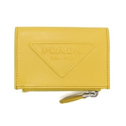 Prada Grace Triangle Compact Wallet Women's Leather Wallet (bi-fold) Yellow