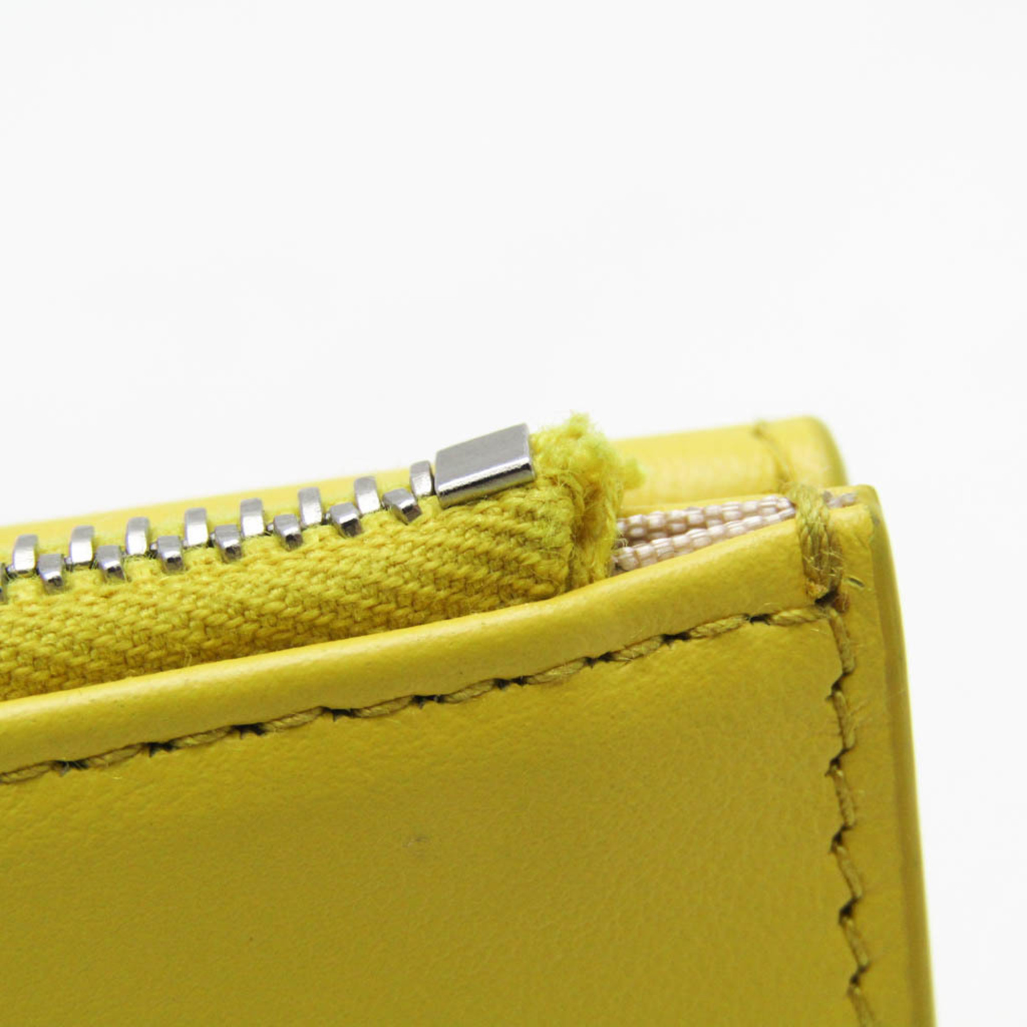 Prada Grace Triangle Compact Wallet Women's Leather Wallet (bi-fold) Yellow