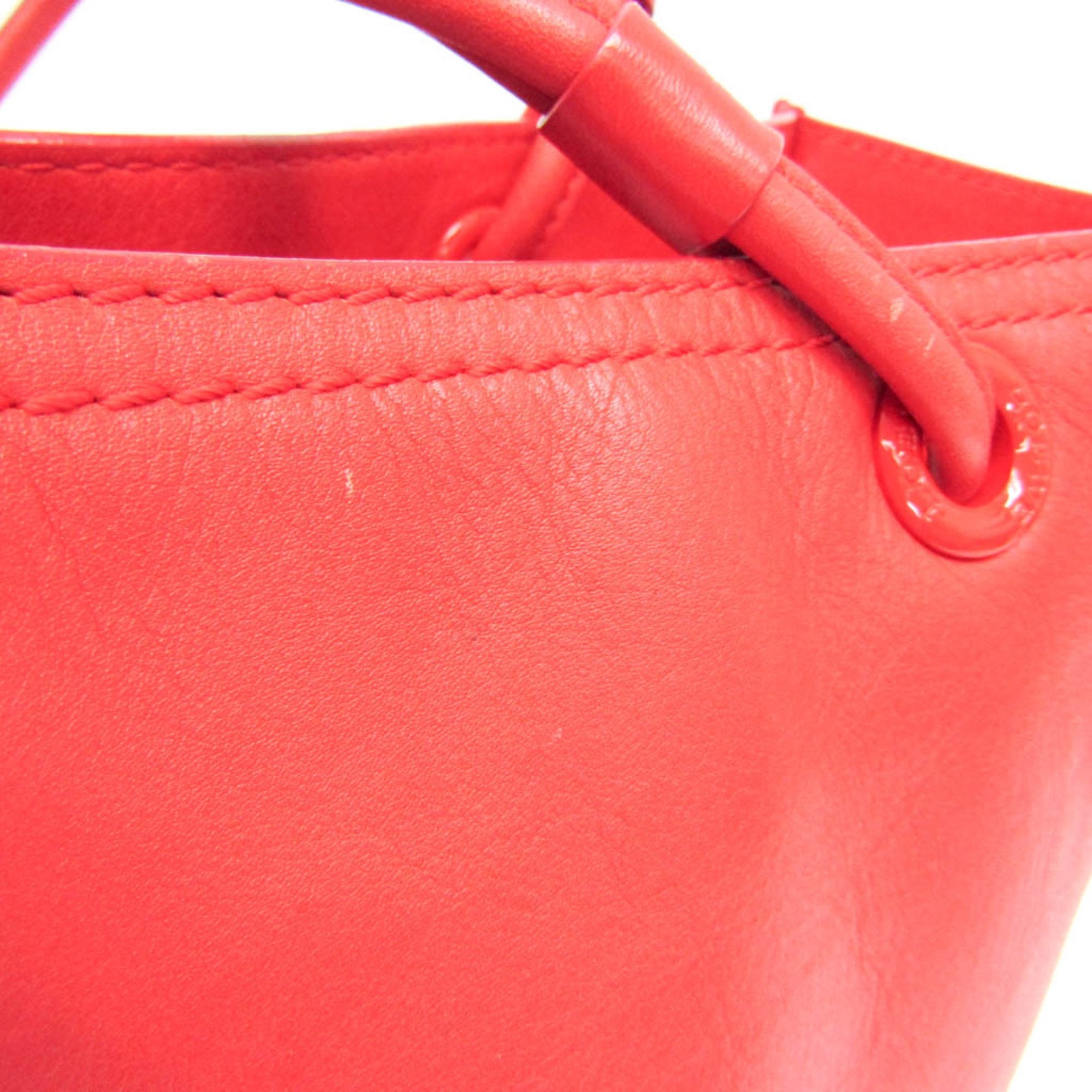 Loewe Shopper Tote Crown Studs Women's Leather Shoulder Bag,Tote Bag Red Color