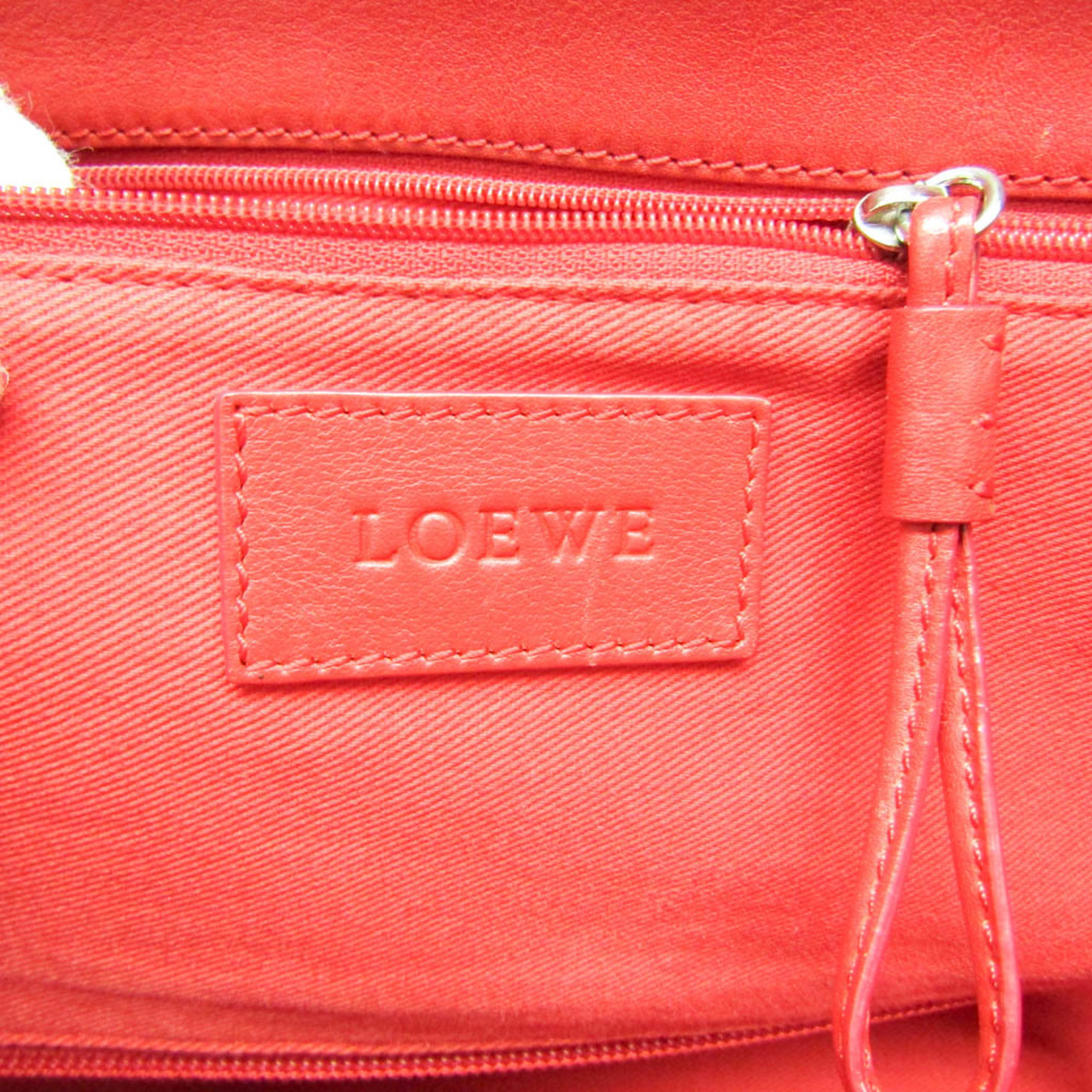 Loewe Shopper Tote Crown Studs Women's Leather Shoulder Bag,Tote Bag Red Color