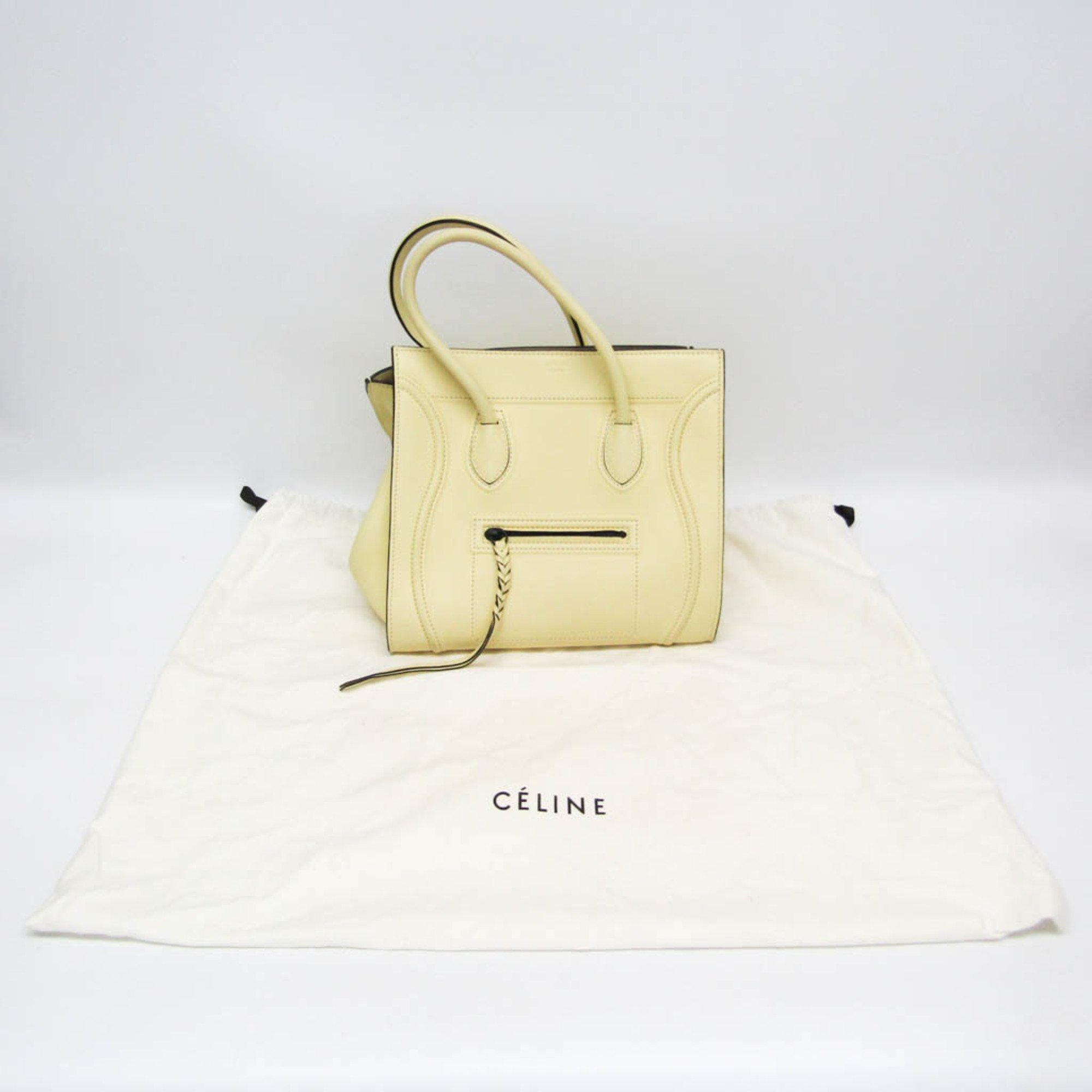 Celine Luggage Phantom Small Square Women's Leather Handbag,Tote Bag Yellow