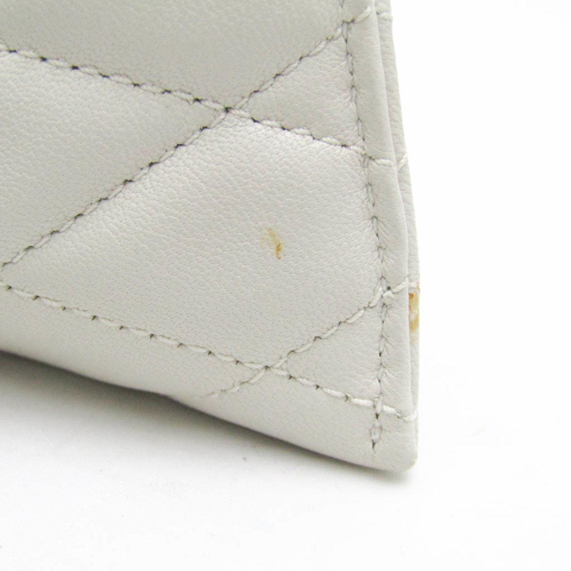 Saint Laurent Quilting 669925 Women's Leather Coin Purse/coin Case Off-white