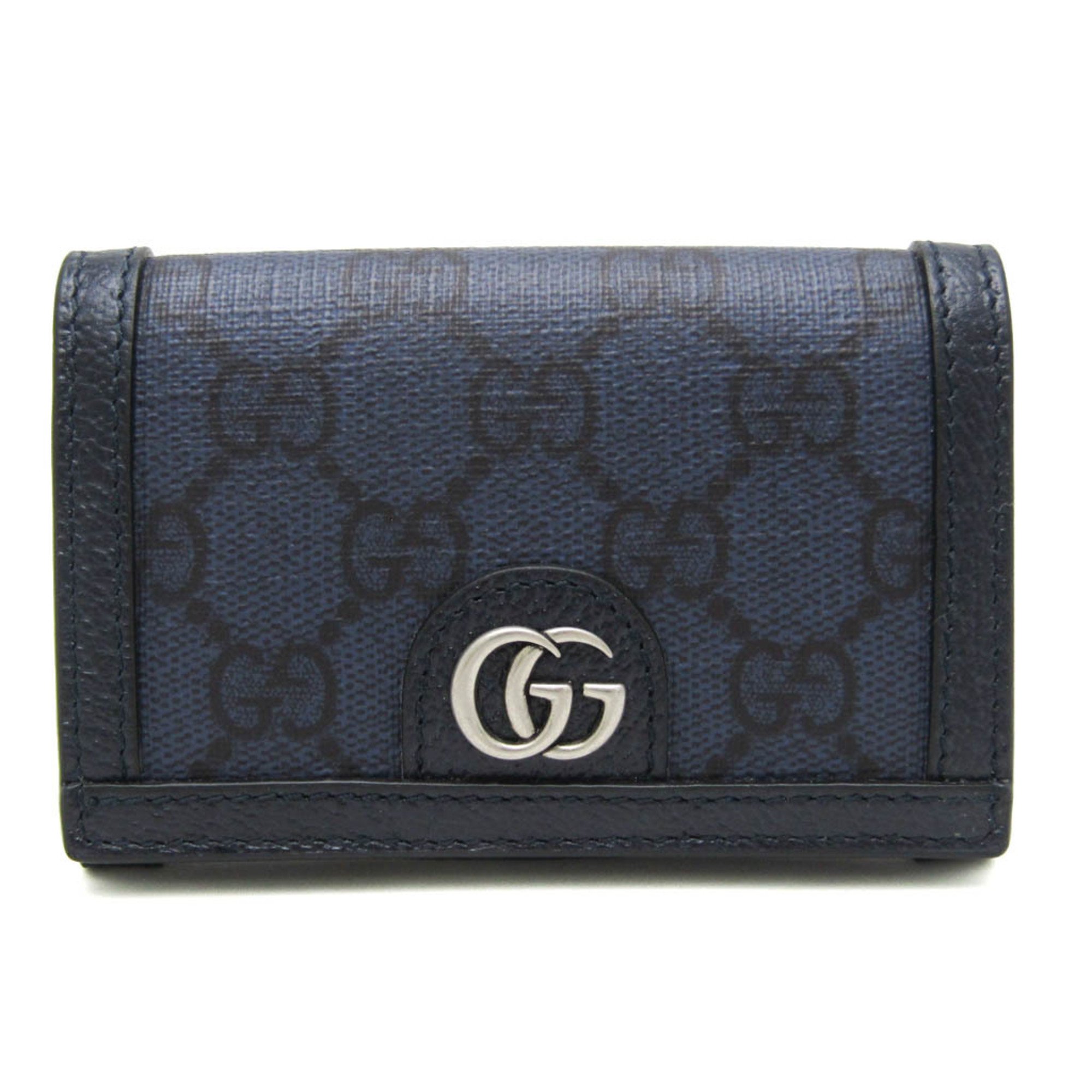 Gucci Ophidia 763286 GG Supreme Card Case Navy