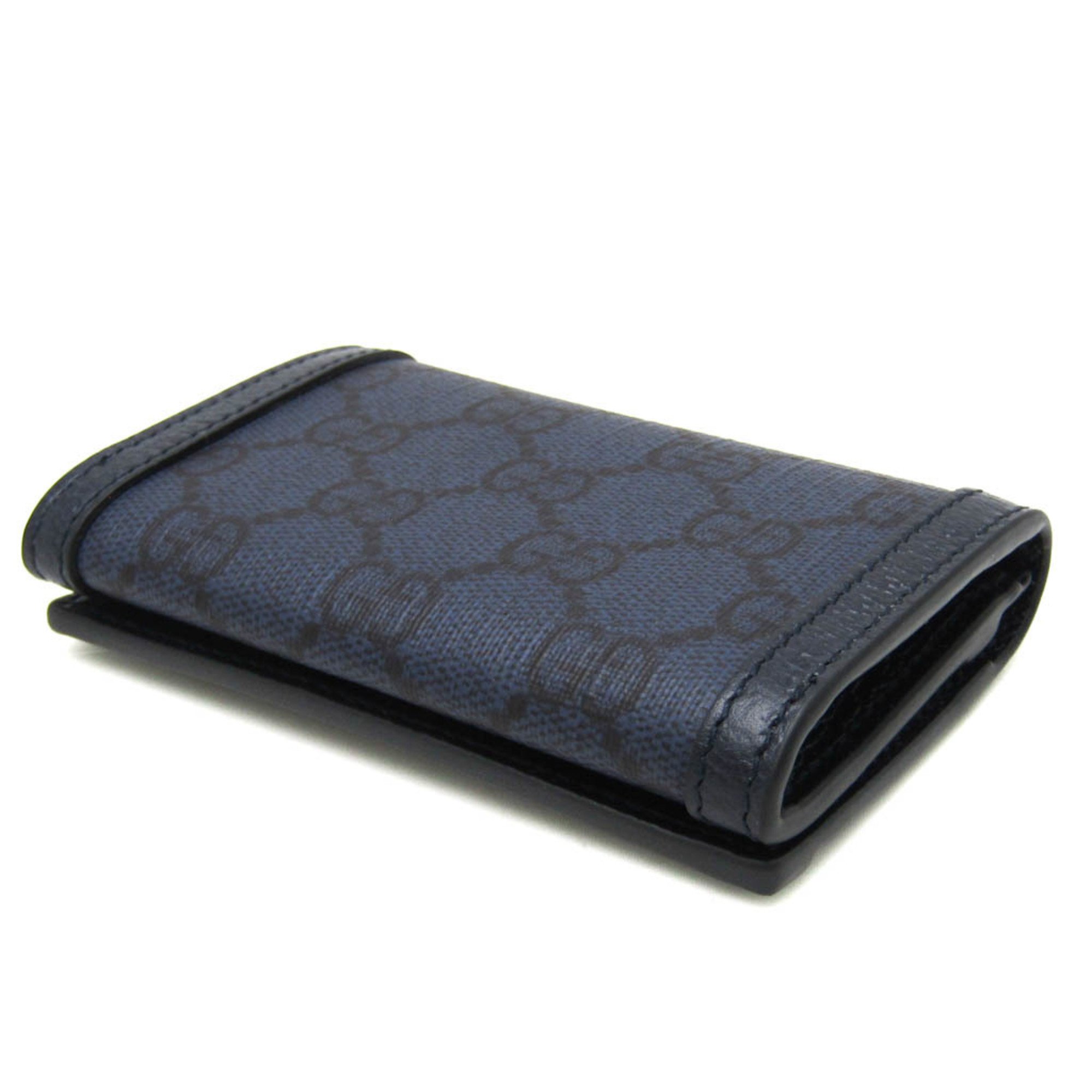 Gucci Ophidia 763286 GG Supreme Card Case Navy