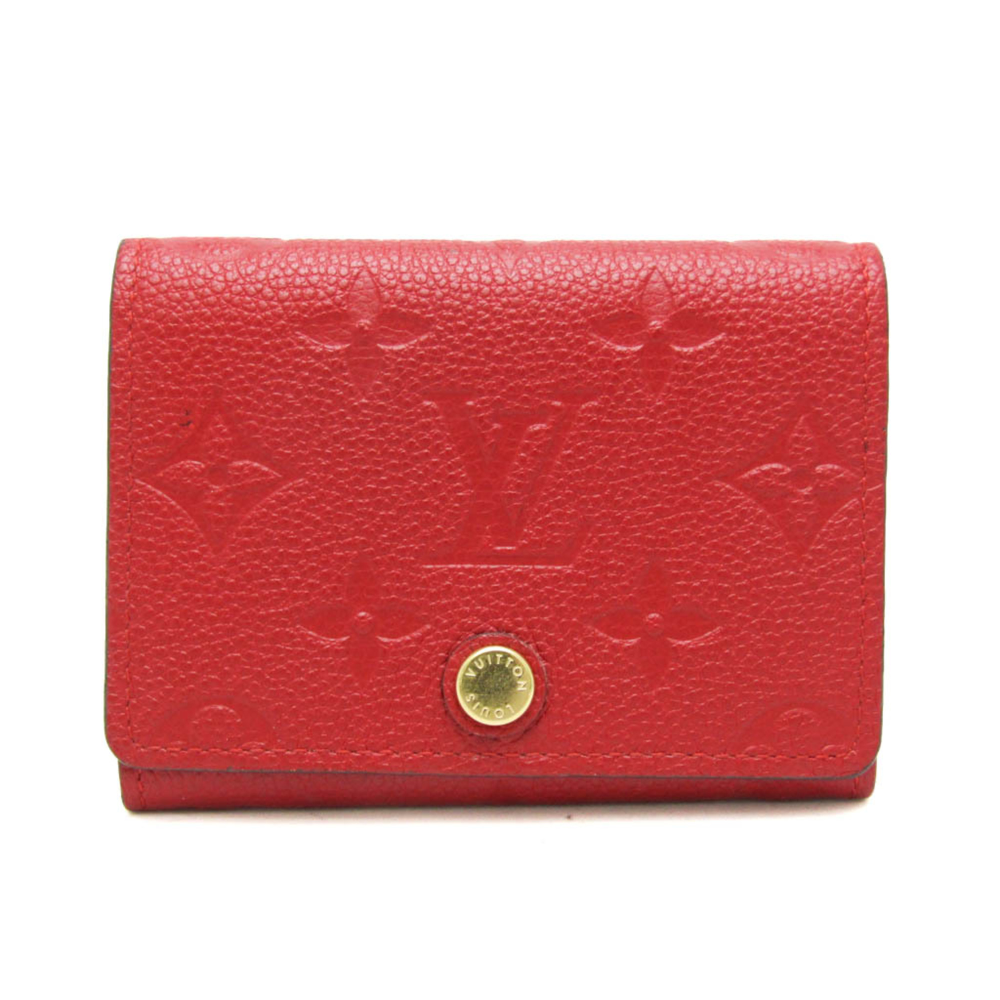 Louis Vuitton Monogram Empreinte Enveloppe Cartes De Visite M58457 Monogram Empreinte Card Case Cerise