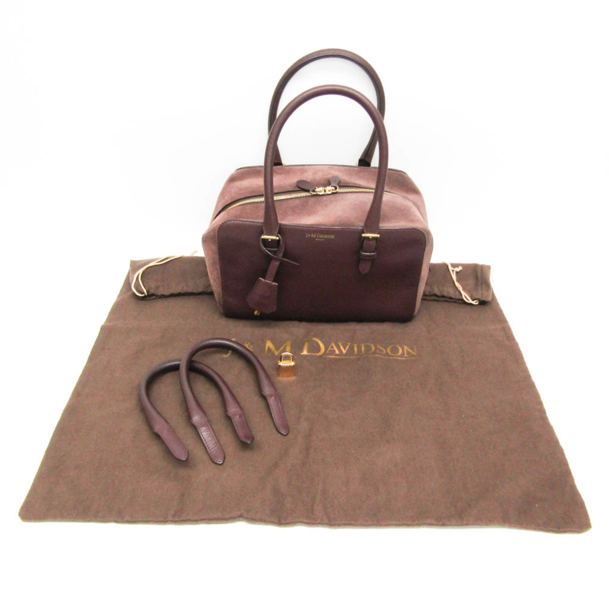 J&M Davidson Women's Leather,Suede Tote Bag Bordeaux,Dark Brown