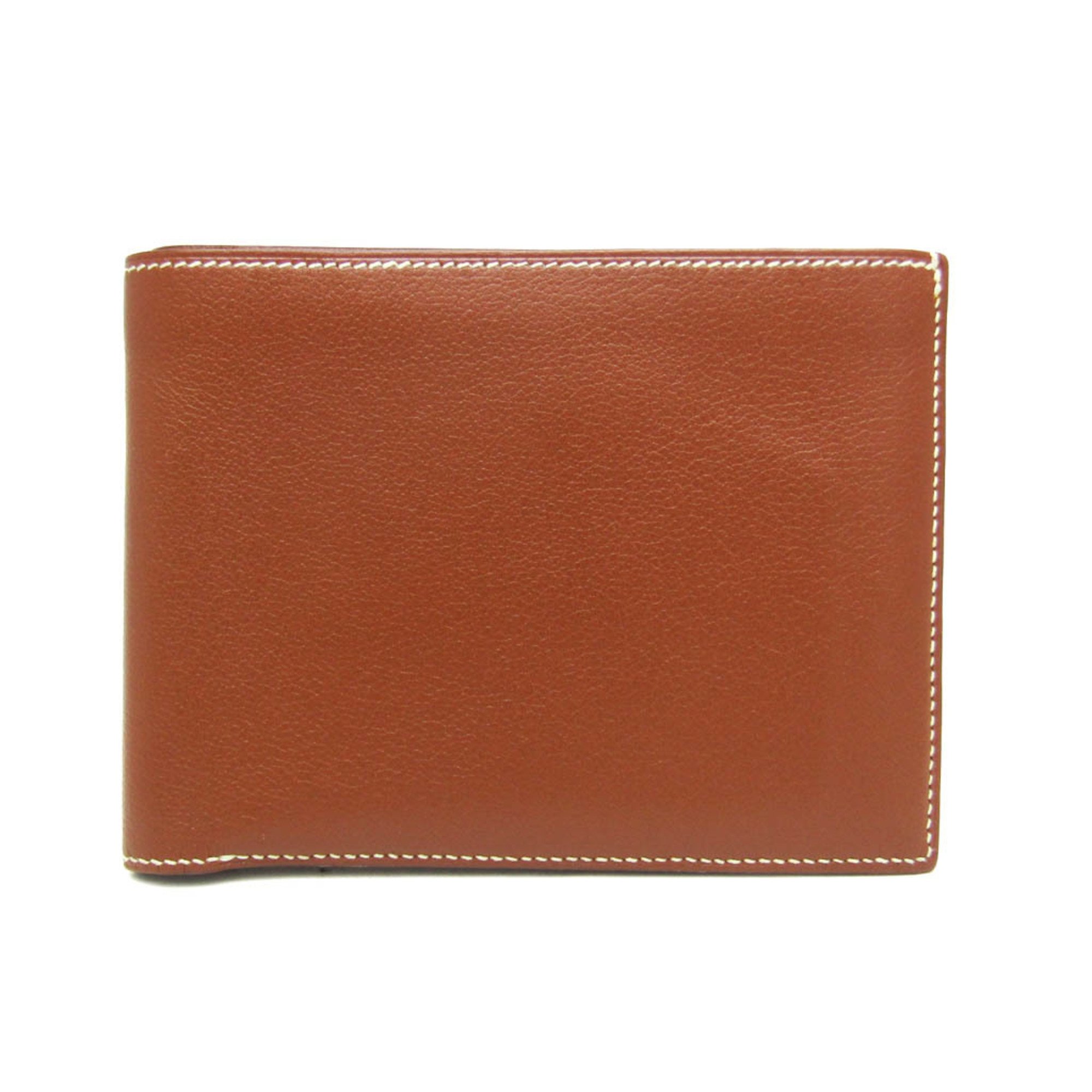 Hermes MC3 Thales Men's Leather Middle Wallet (bi-fold) Brown