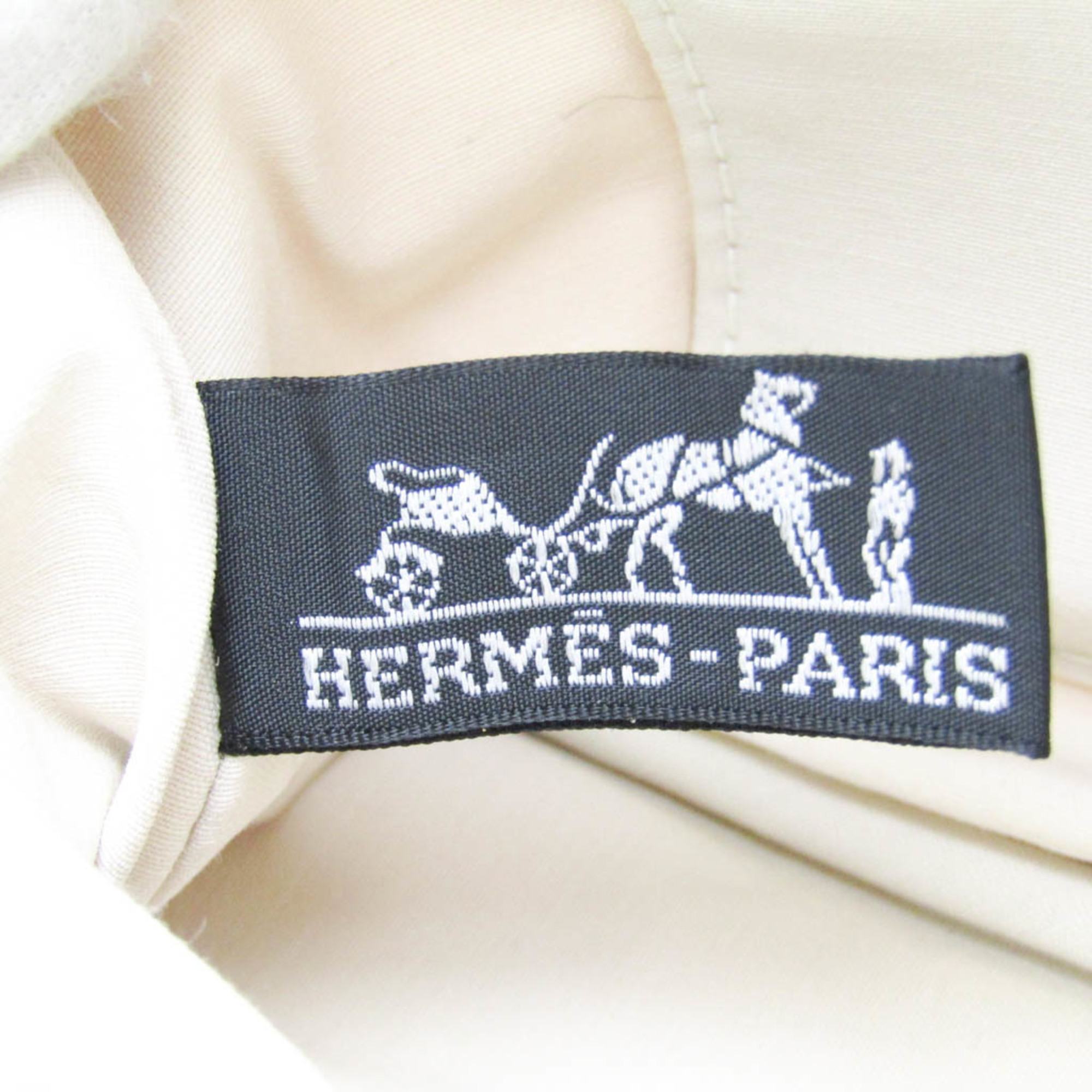 Hermes Bolide MM Women,Men Cotton,Leather Pouch Off-white