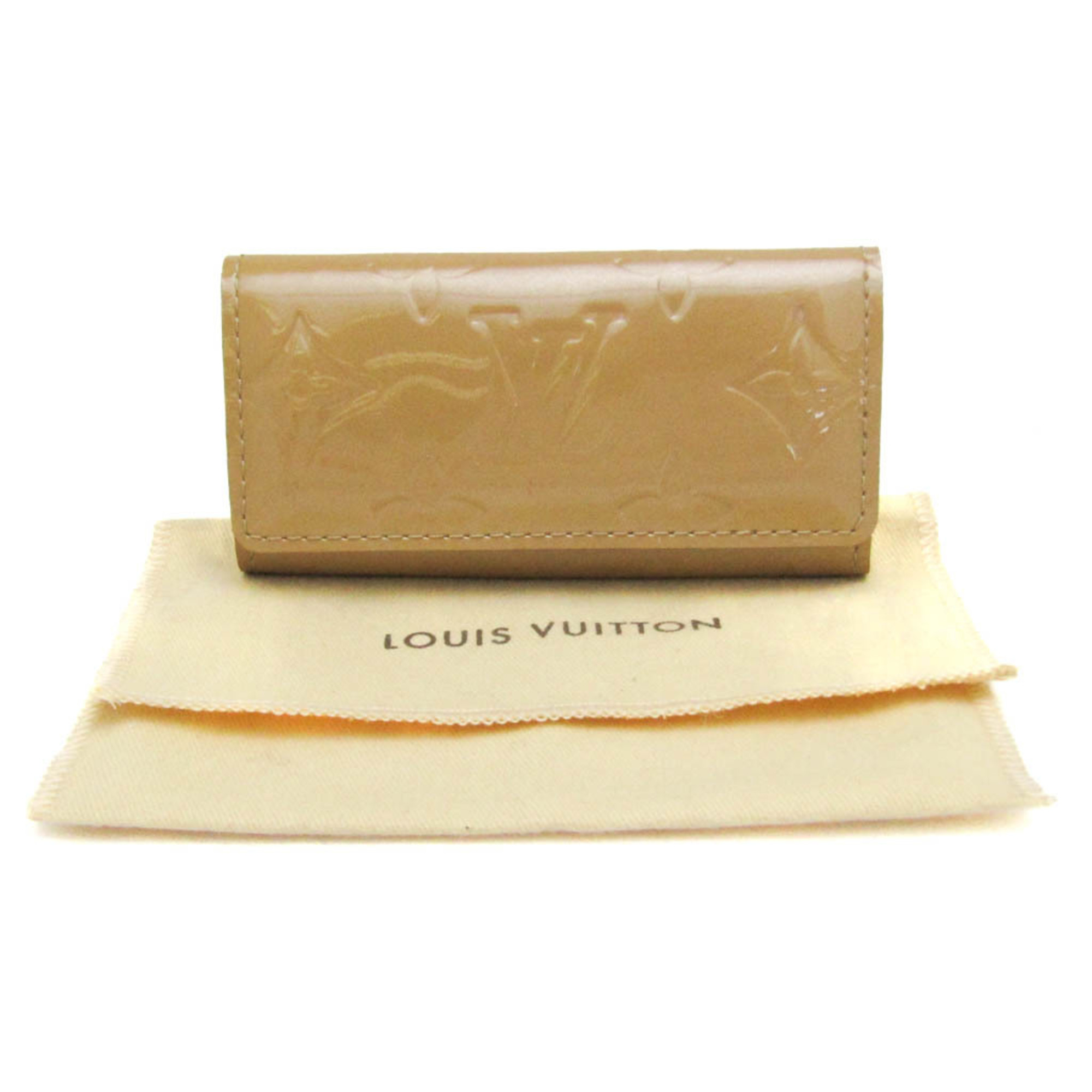 Louis Vuitton Monogram Vernis Multicle 4 M91358 Women's Monogram Vernis Key Case Noisette