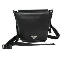 Prada Women,Men Leather Shoulder Bag Black