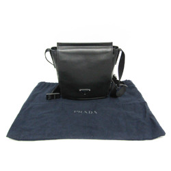 Prada Women,Men Leather Shoulder Bag Black