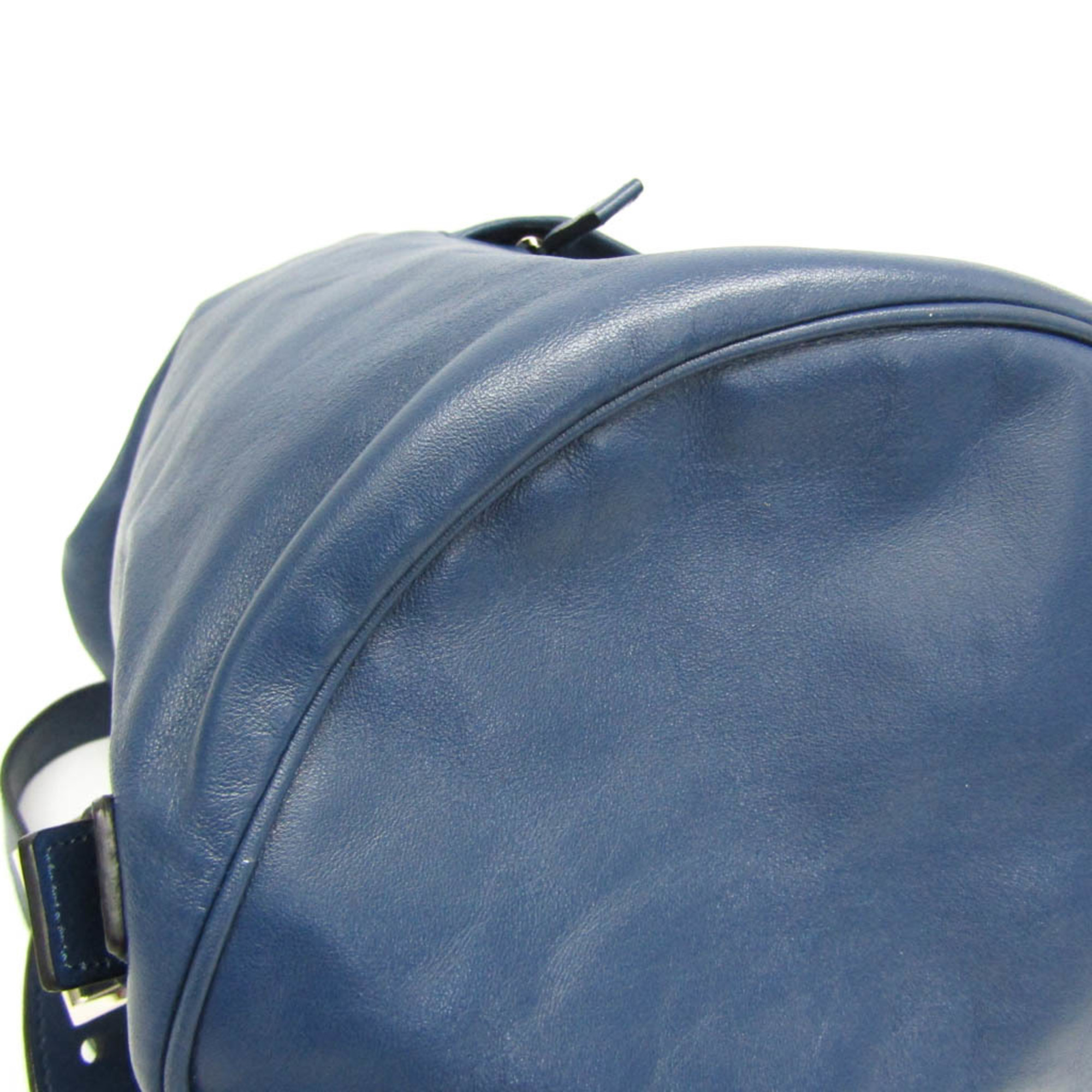 Prada Men,Women Leather Backpack Blue