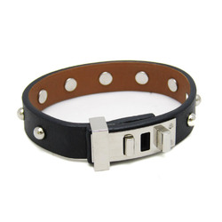 Hermes Mini Dog Square Crew Leather,Metal Bangle Black,Brown,Silver