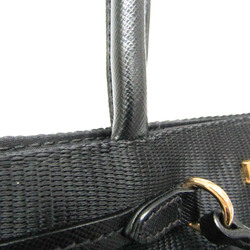 Prada Women's Leather,Nylon Shoulder Bag,Tote Bag Black