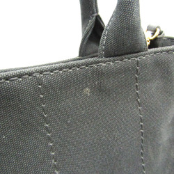 Prada Canapa 1BG439 Women's Denim Handbag,Shoulder Bag Nero,Talco