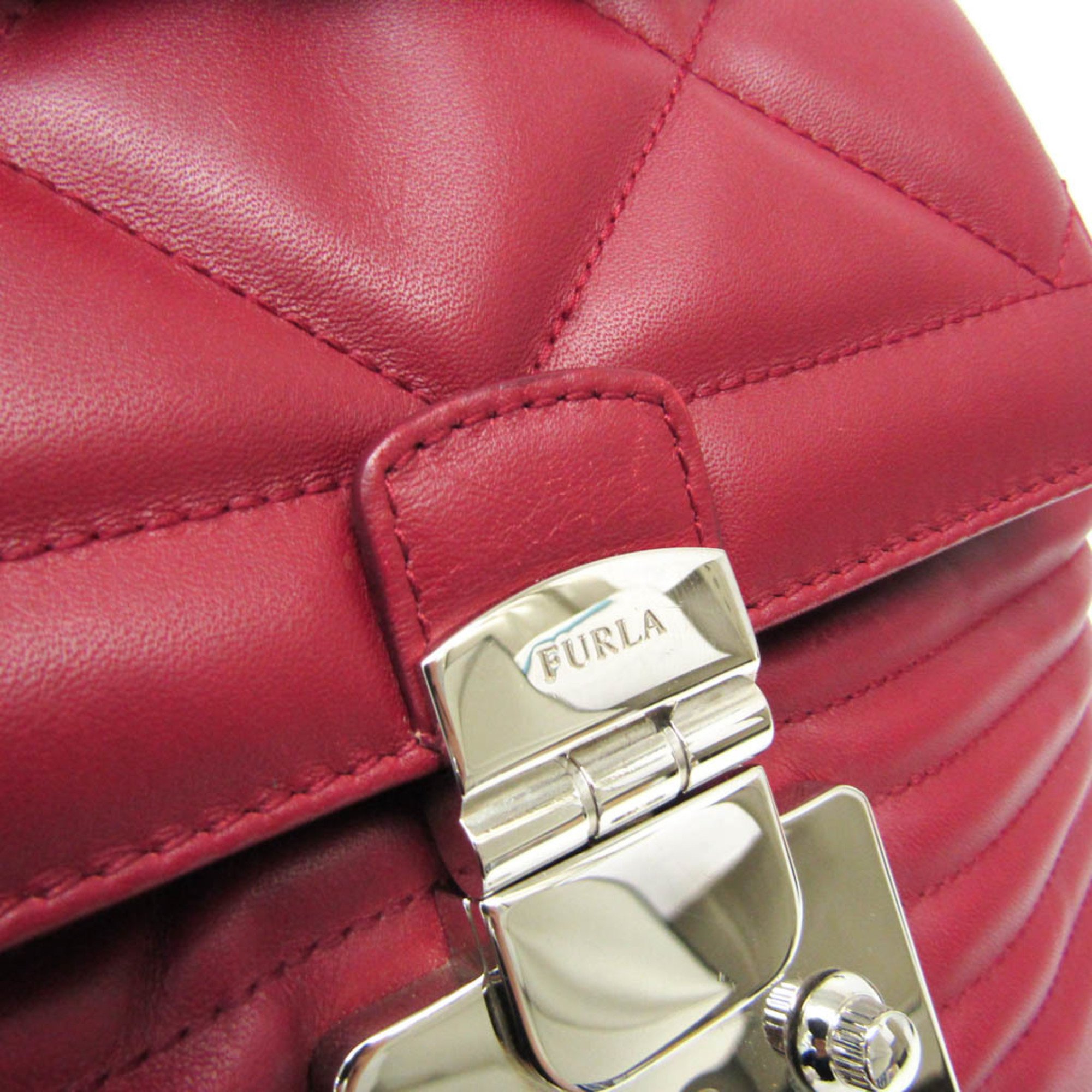 Furla Fortuna F7723 Women's Leather Backpack Red Color