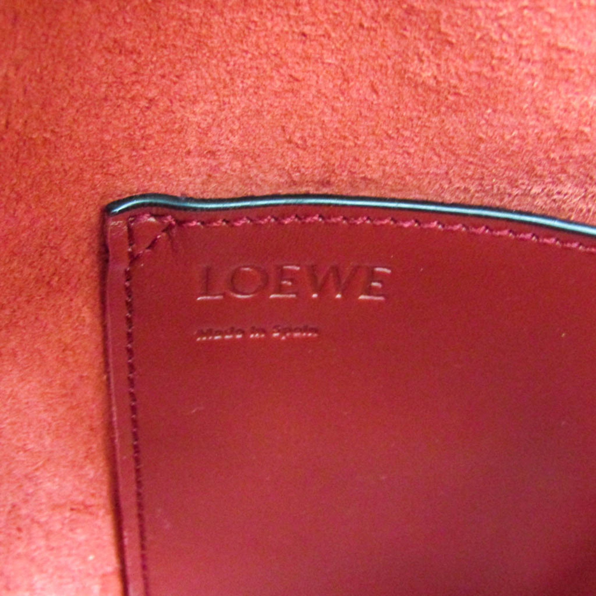 Loewe Balloon 326.76AC31 Women's Leather Shoulder Bag Brown,Red Color