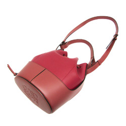 Loewe Balloon 326.76AC31 Women's Leather Shoulder Bag Brown,Red Color