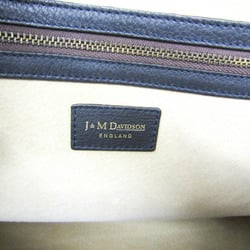 J&M Davidson Women's Leather Tote Bag Dark Brown,Navy