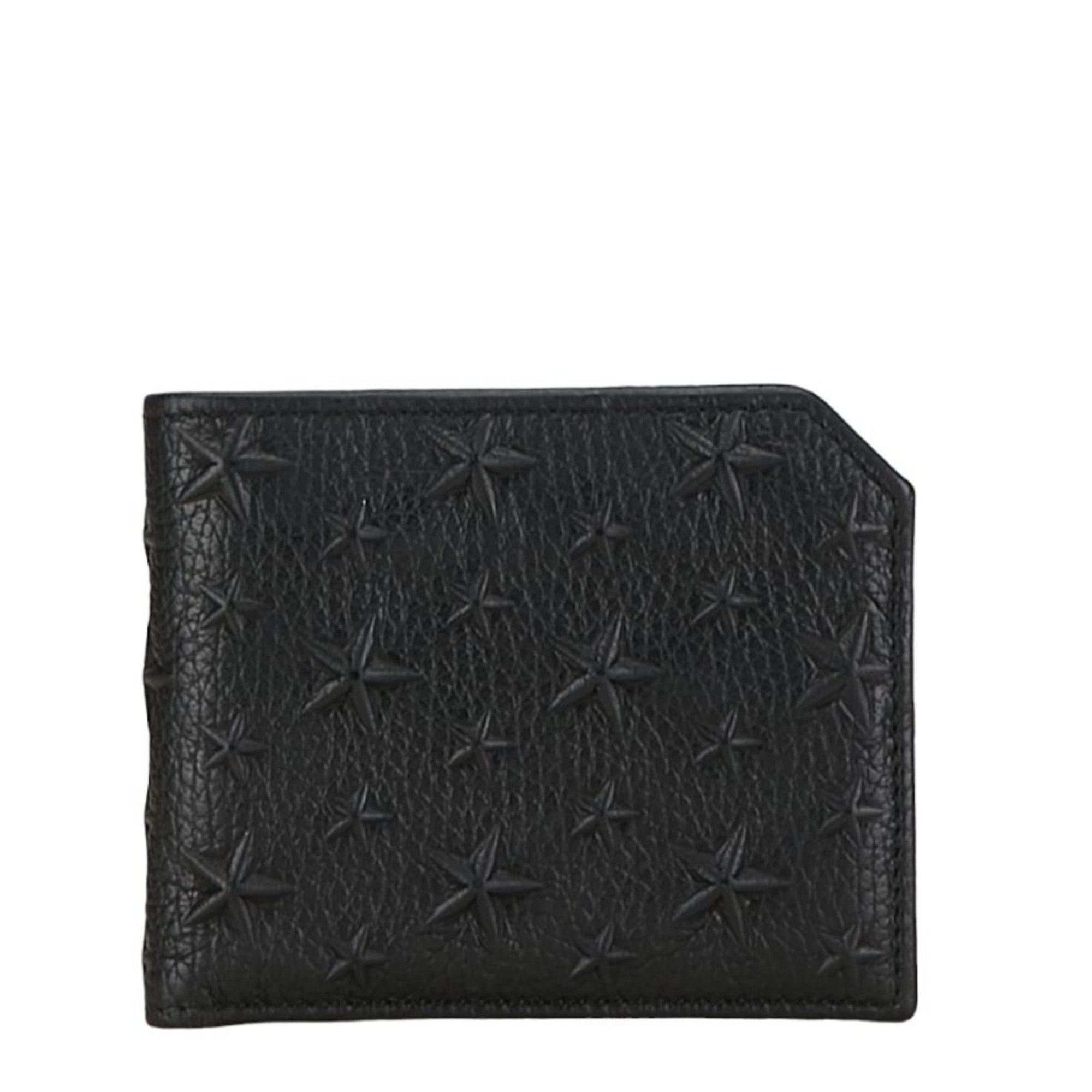 Jimmy Choo Star Bi-fold Wallet Black Leather Women's JIMMY CHOO