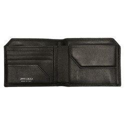 Jimmy Choo Star Bi-fold Wallet Black Leather Women's JIMMY CHOO