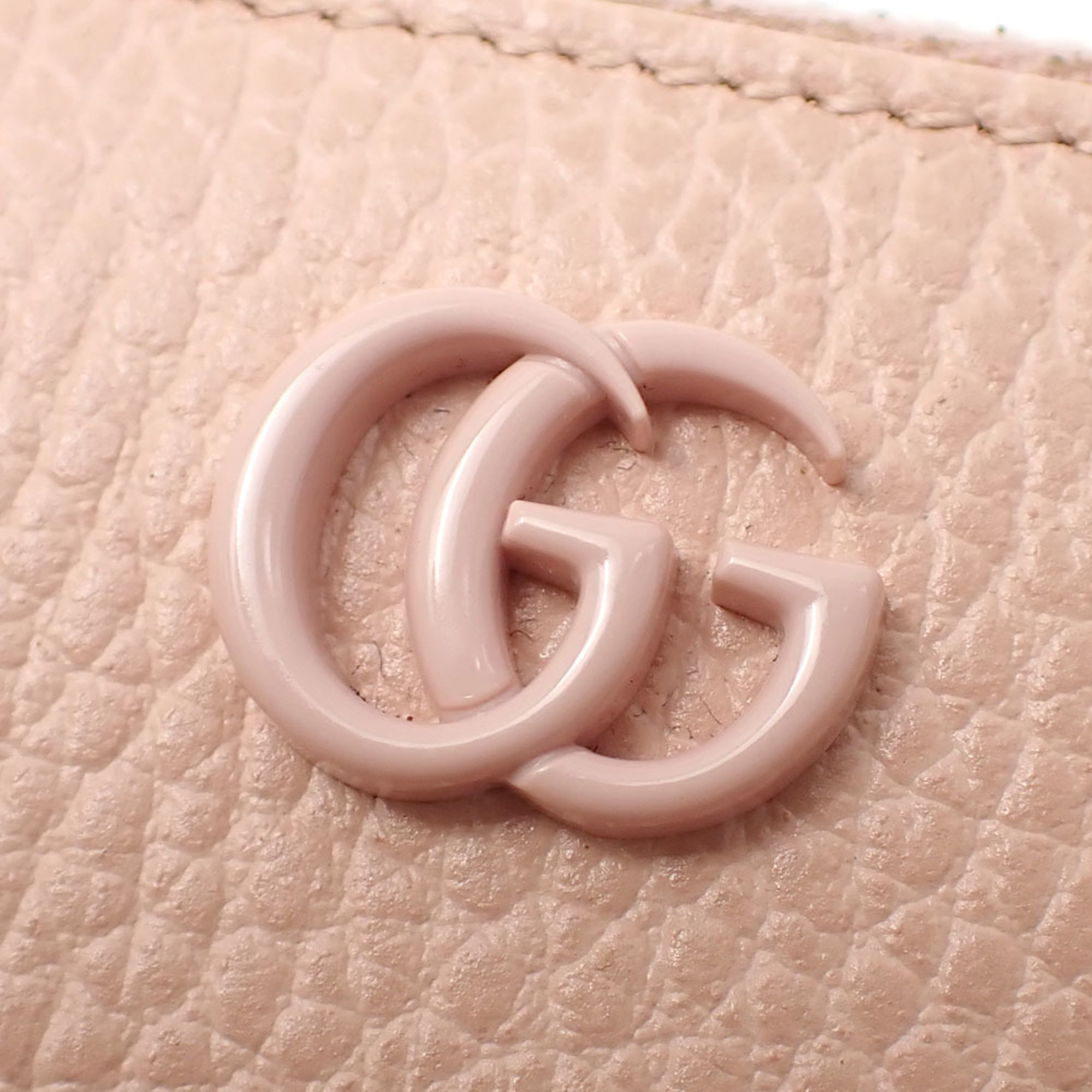 Gucci Coin Case Double G Zip Around Wallet Women's Pink Leather 644412 Purse A213885