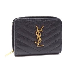 Saint Laurent Women's Bi-fold Wallet Black Leather 403723 Quilted Stitch A213923