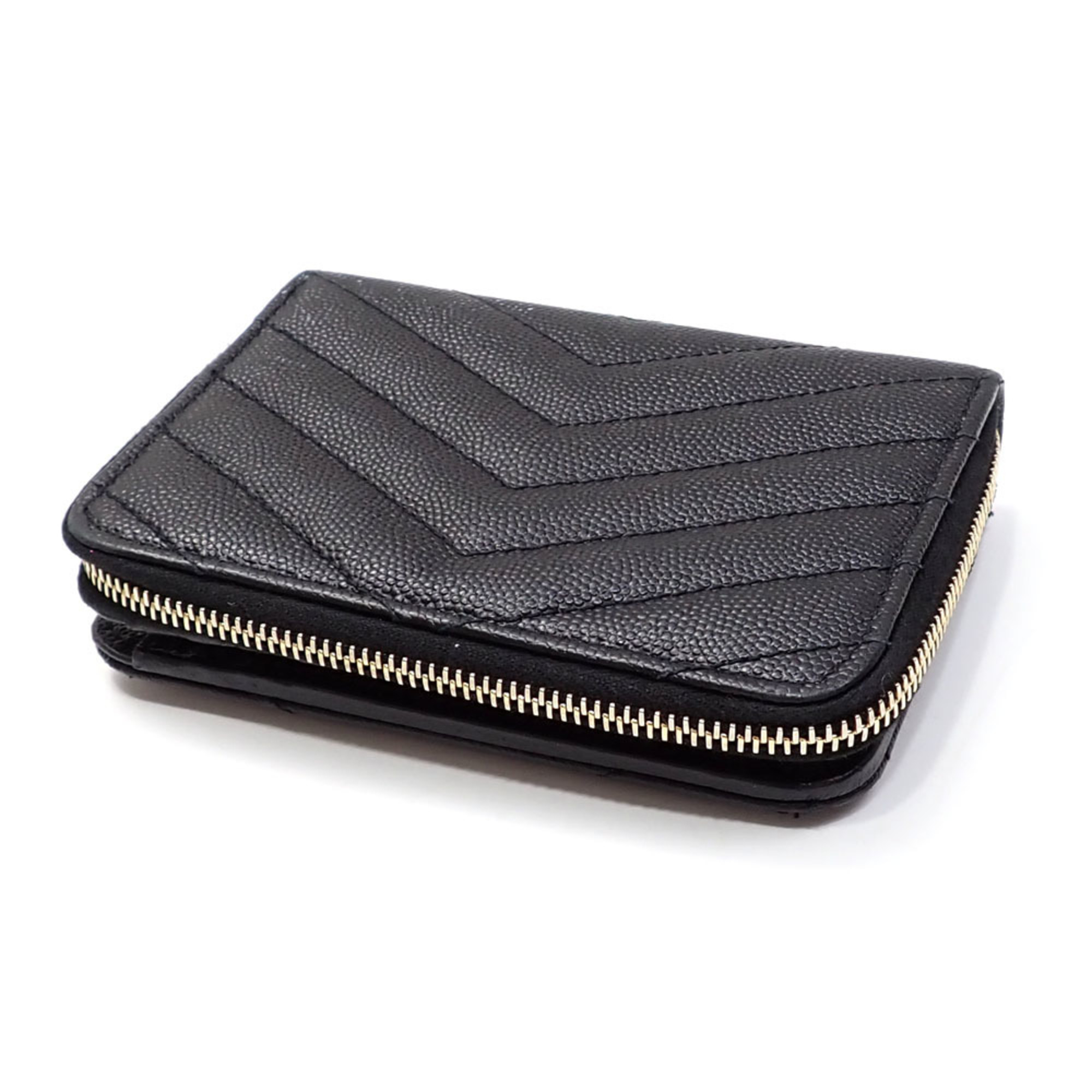 Saint Laurent Women's Bi-fold Wallet Black Leather 403723 Quilted Stitch A213923