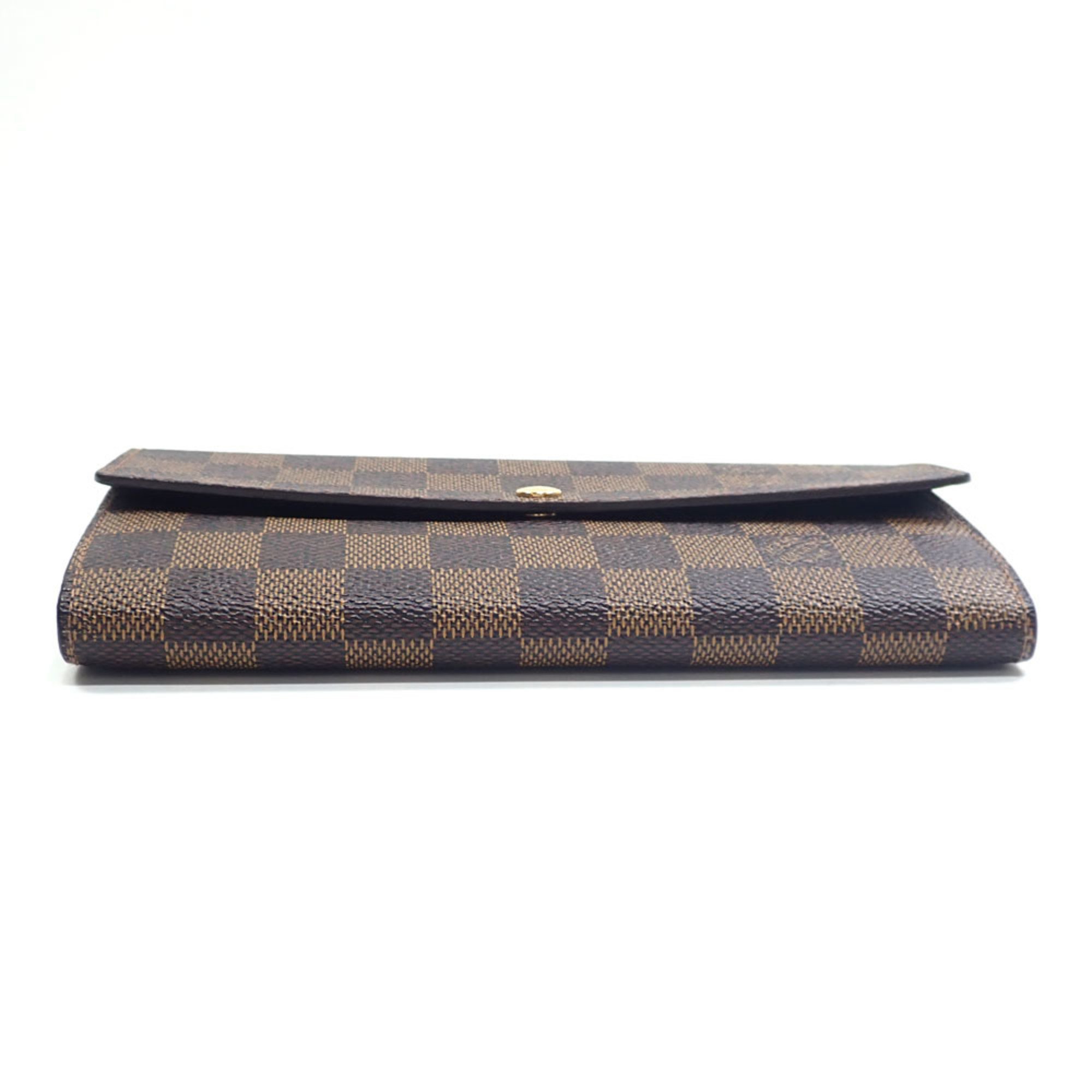 Louis Vuitton Bi-fold Long Wallet Damier Ebene Portefeuille Sarah Women's N61734 A213985