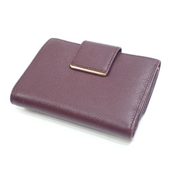 Prada Women's Bi-fold Wallet Purple Saffiano Leather M523 Double Flap A213805