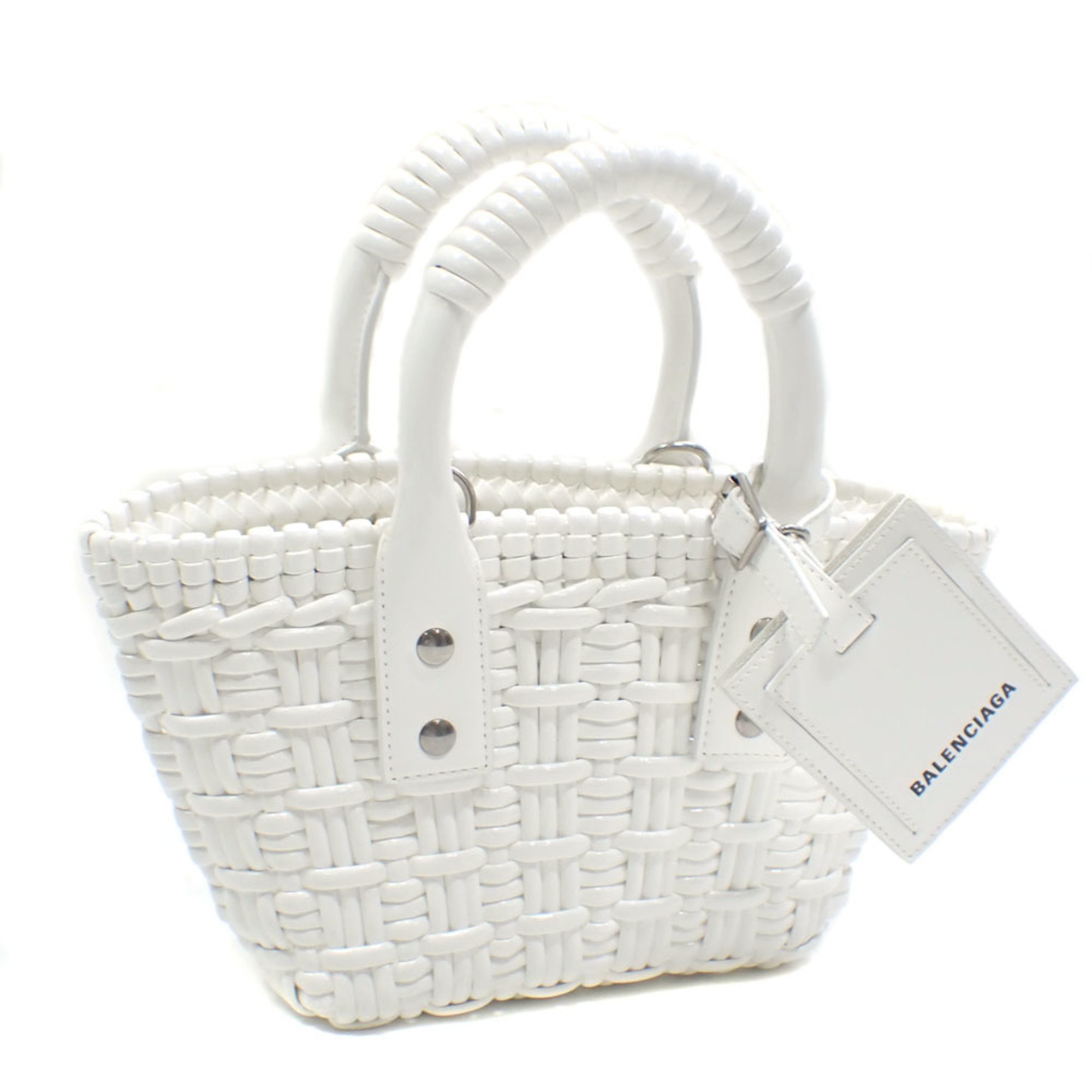 Balenciaga Handbag Bistro XS Basket Women's White Polyurethane etc. 6780282IE3Y9000 Shoulder 042865