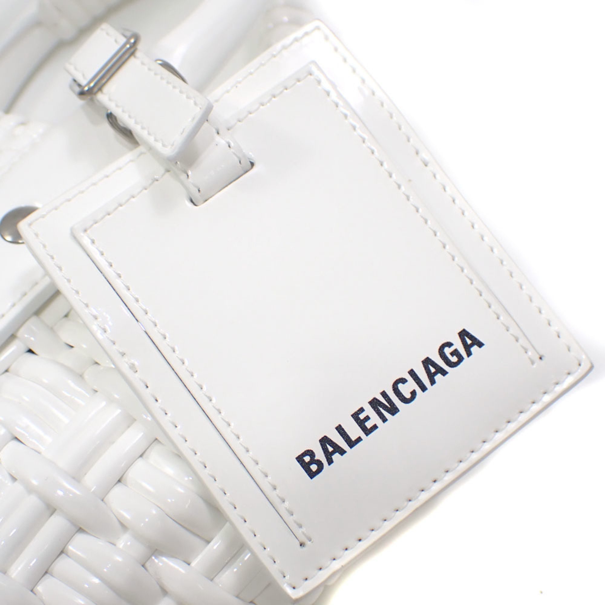 Balenciaga Handbag Bistro XS Basket Women's White Polyurethane etc. 6780282IE3Y9000 Shoulder 042865