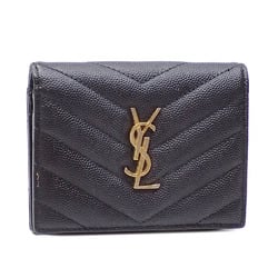 Saint Laurent Women's Bi-fold Wallet Black Leather 668290 Quilted Stitch A213924