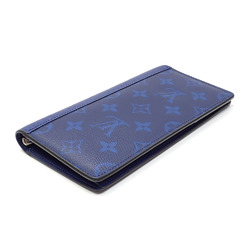 Louis Vuitton Bi-fold Long Wallet Taigarama Portefeuille Brazza Men's M30297 Cobalt A213939