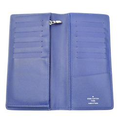 Louis Vuitton Bi-fold Long Wallet Taigarama Portefeuille Brazza Men's M30297 Cobalt A213939