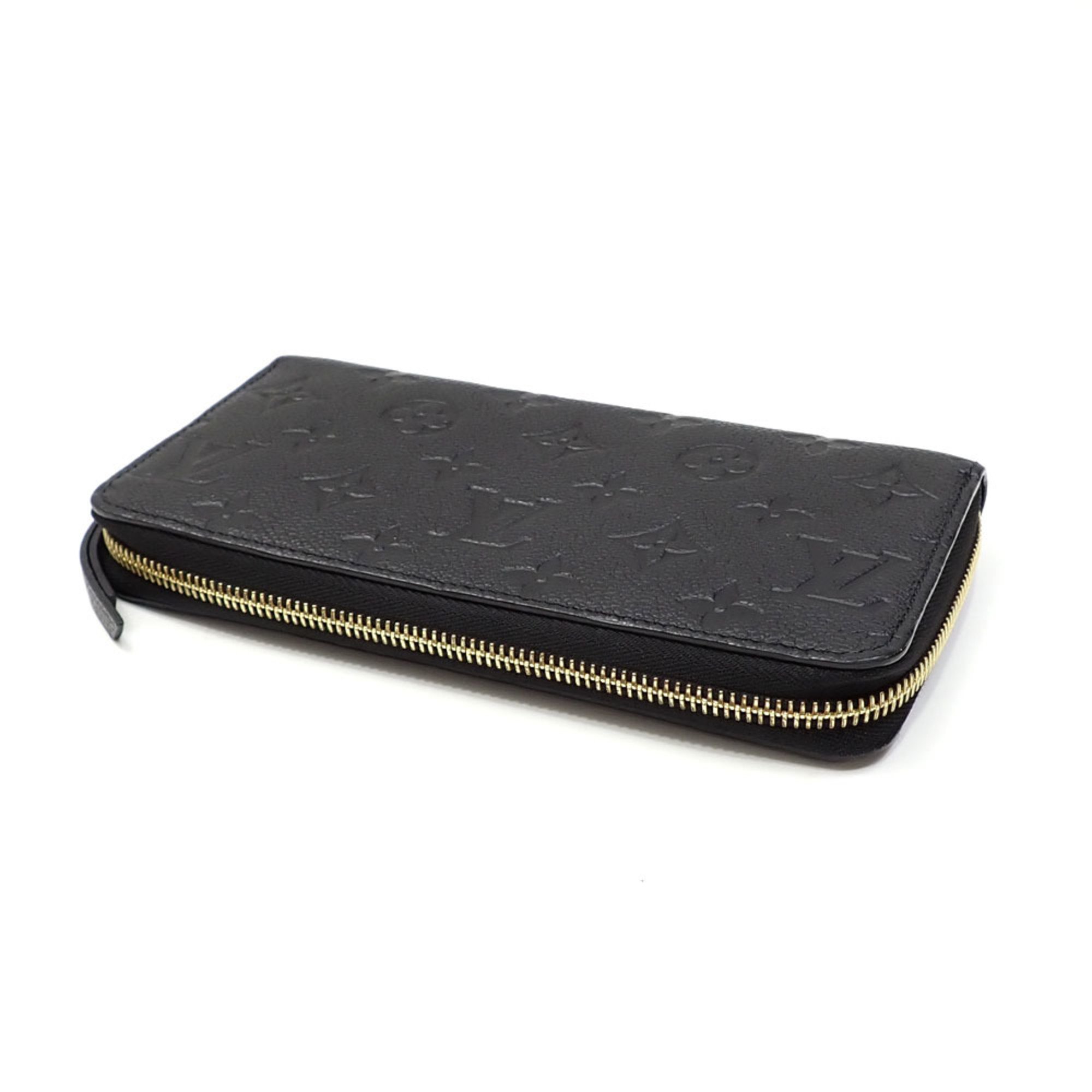 Louis Vuitton Round Long Wallet Monogram Empreinte Zippy Women's M61864 Noir A213987