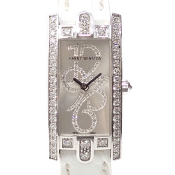 Harry Winston Avenue C Ladies Watch Quartz K18WG Leather Strap AVCQHM16WW014 Battery Operated Diamond 042842