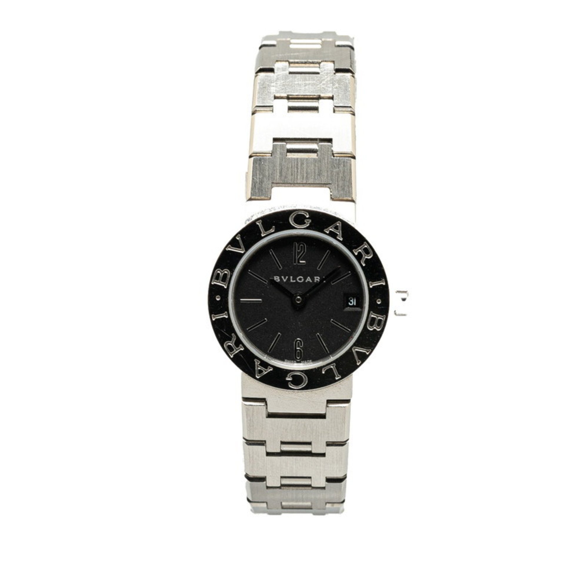 BVLGARI Watch BB23SS Quartz Black Dial Stainless Steel Women's