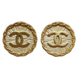 Chanel Coco Mark Earrings, Plated, Women's, CHANEL