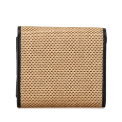 Gucci Horsebit 1955 Bi-fold Wallet 621891 Beige Navy Canvas Leather Women's GUCCI