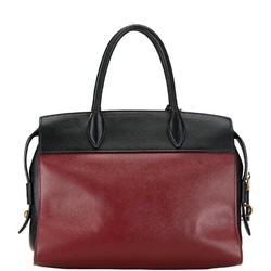 Prada Esplanade Handbag Shoulder Bag 1BA045 Red Black Leather Saffiano Women's PRADA