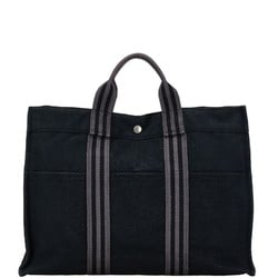 Hermes Fruit MM Handbag Tote Bag Black Canvas Women's HERMES